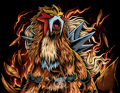 Entei Fire type Legendary Pokémon T-shirt Illustration