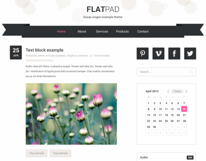 FlatPad blog PSD template