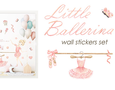 Little ballerina wall stickers set