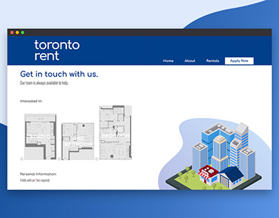 Toronto Rent Sign Up Page