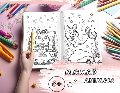Coloring Book "Mermaid animals"