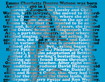 Emma Watson Bio Typography Portrait
