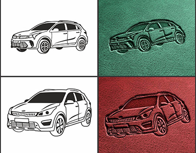 vector cars for engraving and stamps