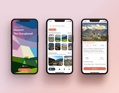 Offbeat locations explorer iOS app screens