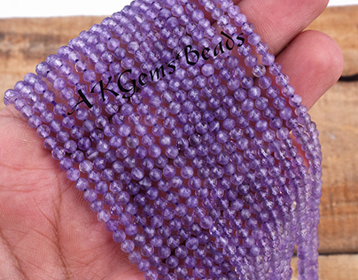 Natural Amethyst Faceted Rondelle Gemstone Beads