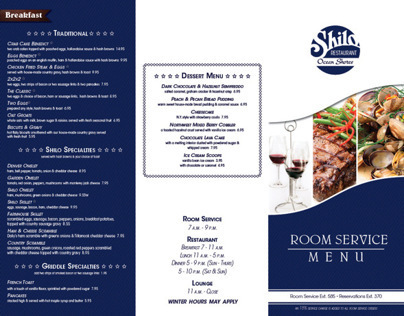 Shilo Inns Ocean Shores hotel roomservice menu 2013