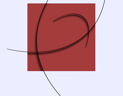 Абстрактная композиция с красным квадратом