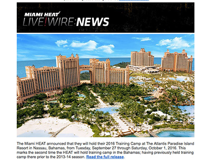Email Marketing - Miami HEAT Live!Wire Newsletter