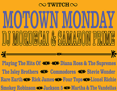 Motown Mondays social media promo flyers