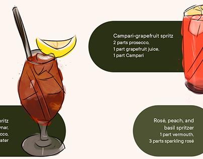 Illustrated "Cocktail Menu"