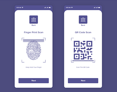 Finger Print & QR Code Scanner Screens