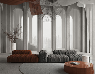 Creative render with sofa BOCA FOO-FIVE