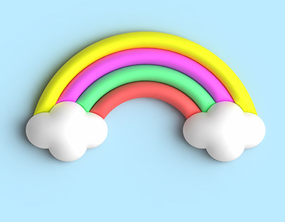 3D rainbow art