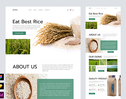 Landing Page design for Rice