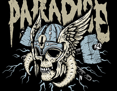 Metal Hammer's Paradise Festival Tshirt Illustration
