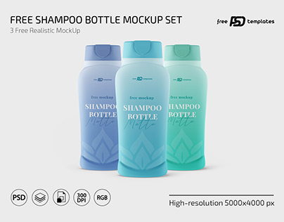 Free Shampoo Bottle Mockup Set PSD