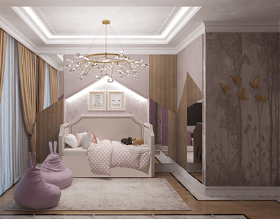 Child's bedroom designed for a little girl