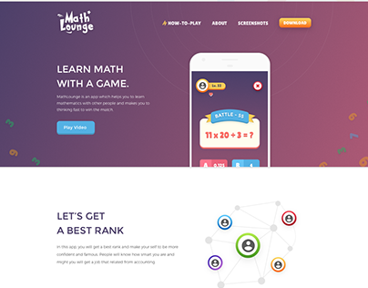 MathLounge App Website Design