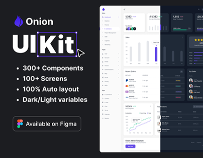 Onion SaaS, Dashboard UI Kits & Design System