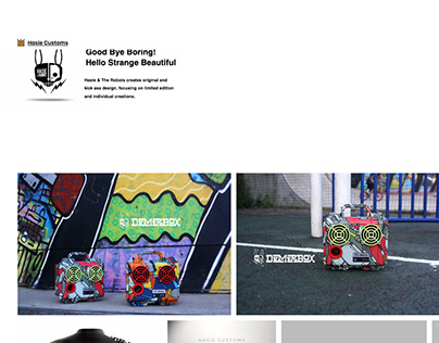 Hasie & The Robots website design and layout.