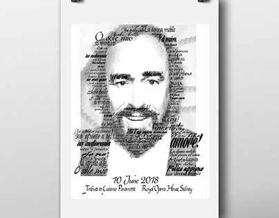 Type based poster - Luciano Pavarotti