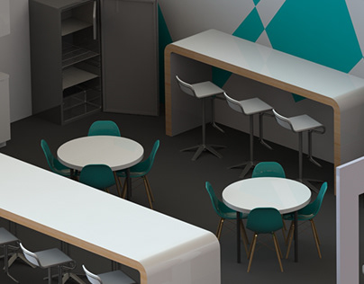 Small Canteen interior design and Renders