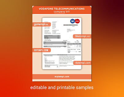 Vodafone telecommunications business bill template