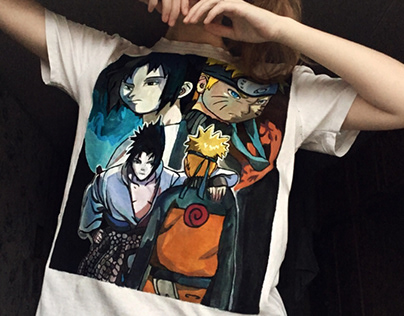 Роспись футболки Naruto