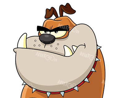 Angry Bulldog Cartoon Mascot Character