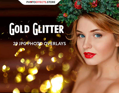 29 Gold Glitter Photo Overlays