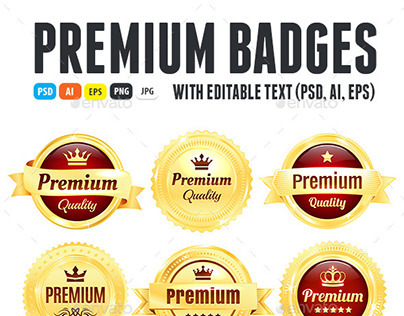 Golden And Silver Premium Quality Badges