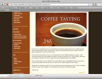 Zoka Coffee Blog Posts and Email Blasts