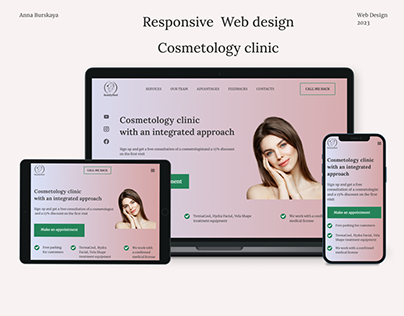 Responsive Web Design|Cosmetology clinic|Lending page