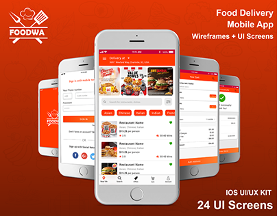 Foodwa UI/UX Kit | Food Delivery Mobile App