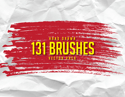 131 Hand Drawn Brushes - Free Vector Pack