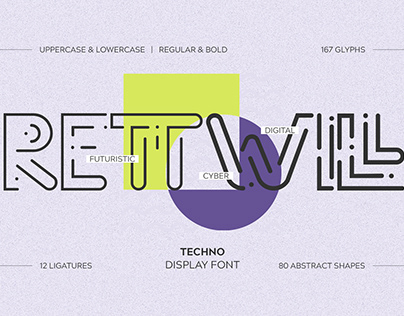 Rettwill | Font & Abstract Shapes