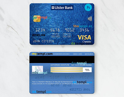 Republic of Ireland Ulster Bank visa classic card