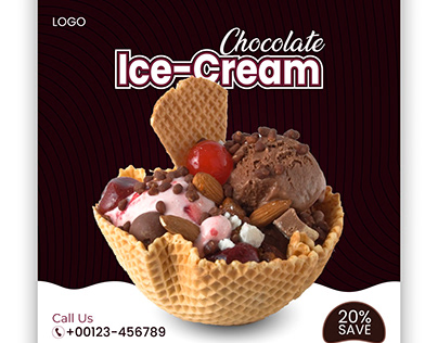 Ice Cream advertising social media design
