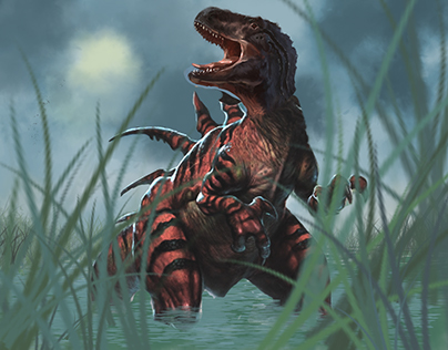 Dino in swamp