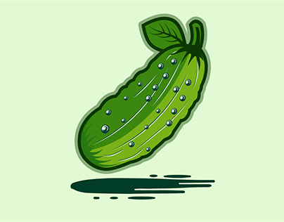 Colorful pickle cucumber vector illustration.