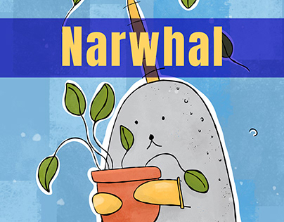 A cute but sad narwhal
