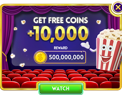 Reward video ad banner and animative icon