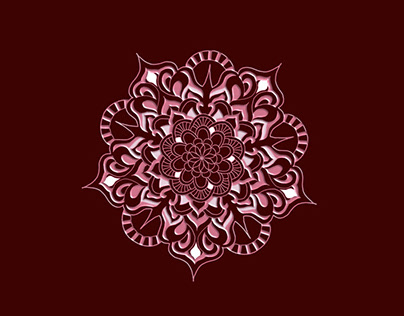 Ornament Mandala in Rot - 2 out of one