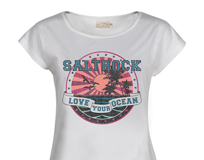 Girls garment artwork for surf brand Saltrock