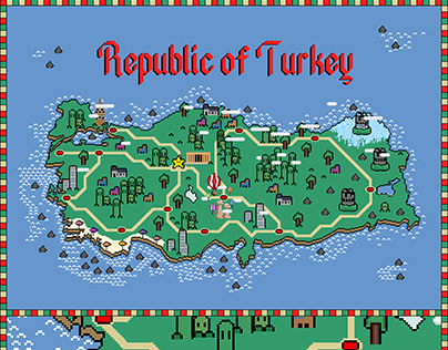 Turkey map in Super Mario World Style