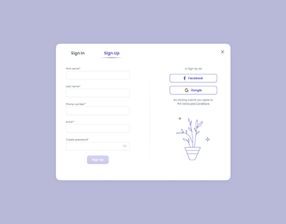 DailyUI 62: Sign up Form