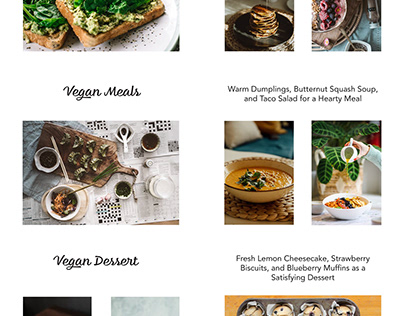Visual Biography with a Modular Grid of Vegan Food
