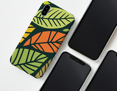 Stylish Phone Case Design - Leaf Pattern