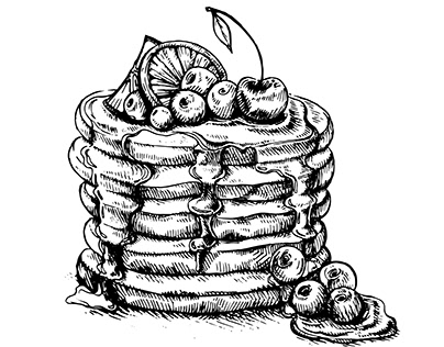 Sketch of dessert collection.Doodle pencil Illustration