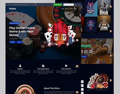Pixino - Casino & Gambling Bootstrap HTML5 Landing Page